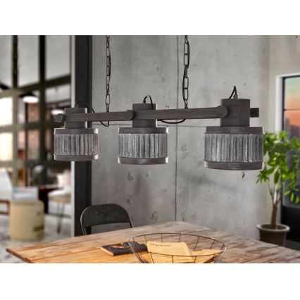 Eglo 43447 - Подвесная люстра на цепи TURROCK 3xE27/28W/230V