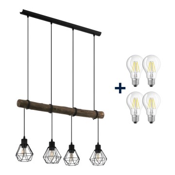 Eglo 43476 - Світильник LED на тросі HORNINGTOPS 4xE27/7W/230V