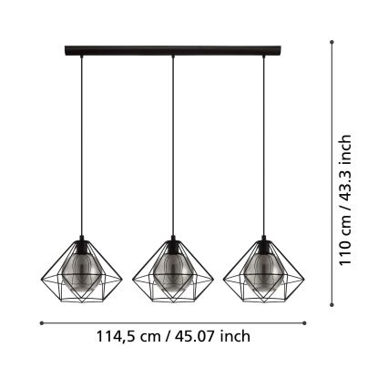 Eglo - Люстра на мотузці 3xE27/40W/230V