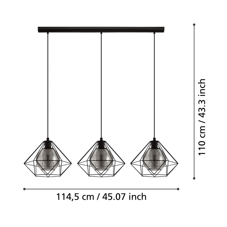 Eglo - Люстра на мотузці 3xE27/40W/230V