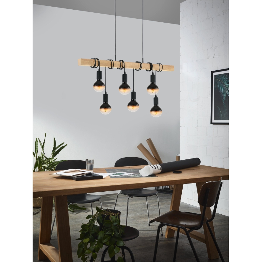 Eglo - Подвесная люстра TOWNSHEND 6xE27/60W/230V