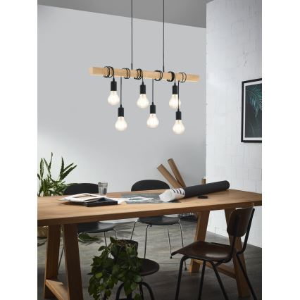 Eglo - Подвесная люстра TOWNSHEND 6xE27/60W/230V