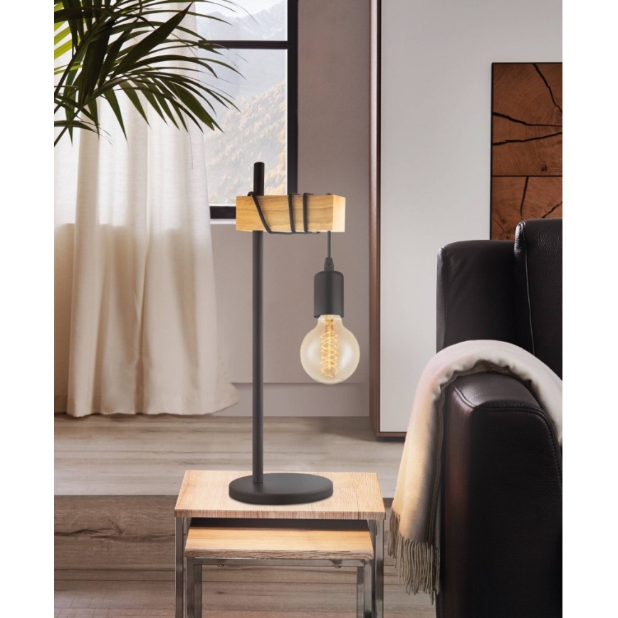 Eglo - Настільна лампа TOWNSHEND 1xE27/10W/230V - FSC сертифіковано