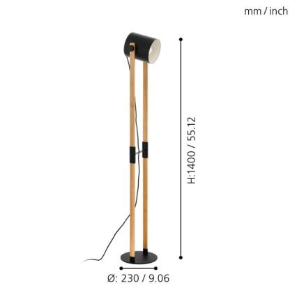 Eglo - Підлогова лампа 1xE27/28W/230V