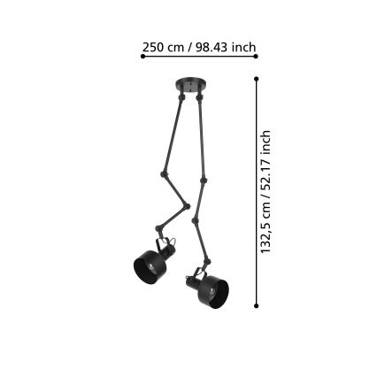 Eglo - Точковий світильник 2xE27/28W/230V