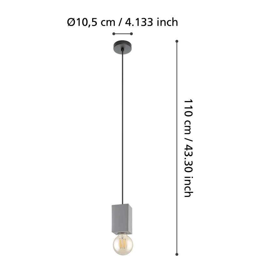 Eglo 43597 - Подвесная люстра на тросе PRESTWICK 1xE27/40W/230V