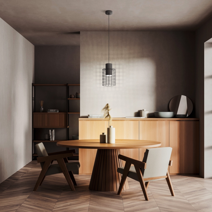 Eglo - Люстра на тросе 1xE27/40W/230V ⌀ 20 см черная