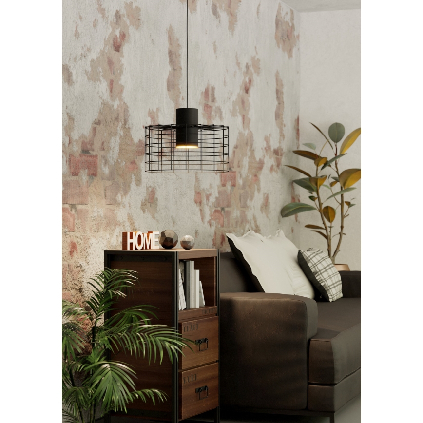 Eglo - Підвісна люстра 1xE27/40W/230V ⌀ 38 см чорний