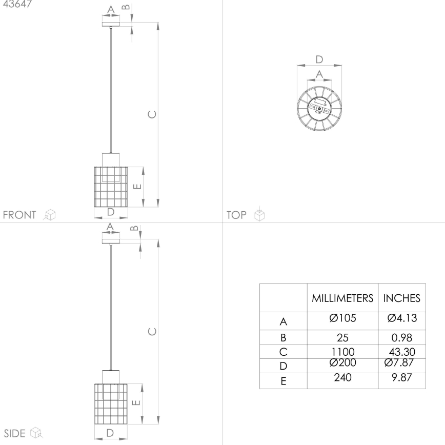 Eglo - Підвісна люстра 1xE27/40W/230V ⌀ 20 см срібний