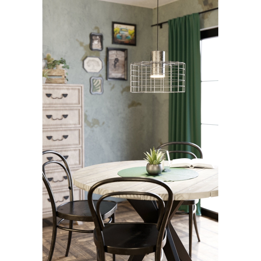 Eglo - Люстра на тросе 1xE27/40W/230V ⌀ 38 см серебряная