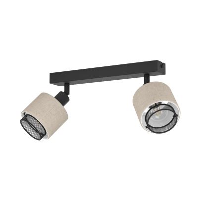 Eglo - Настенный светильник 2xE14/40W/230V черный/бежевый