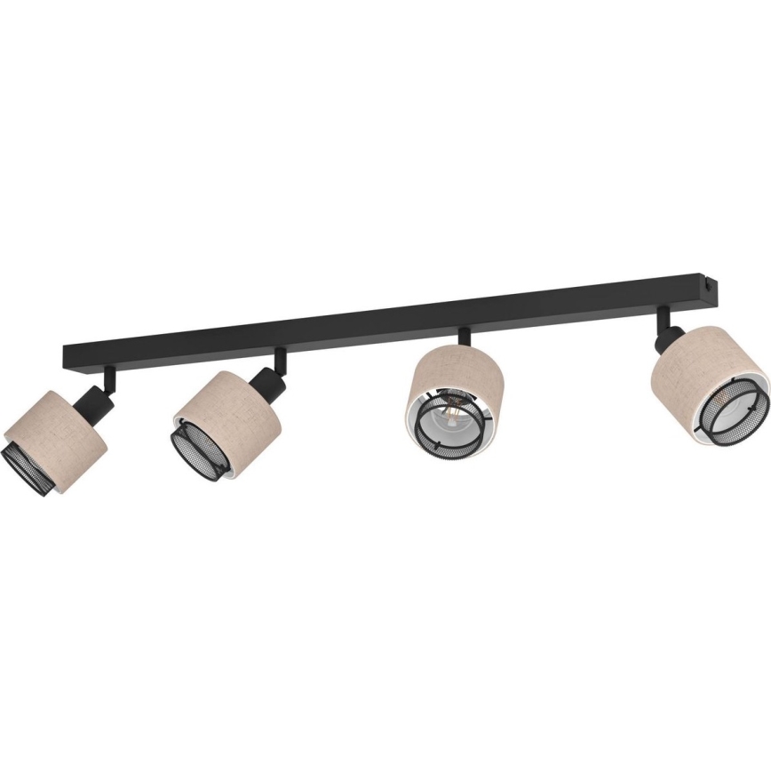 Eglo - Точечный светильник 4xE14/40W/230V черный/бежевый