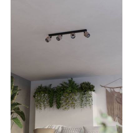 Eglo - Точковий світильник 4xE14/40W/230V чорний/бежевий