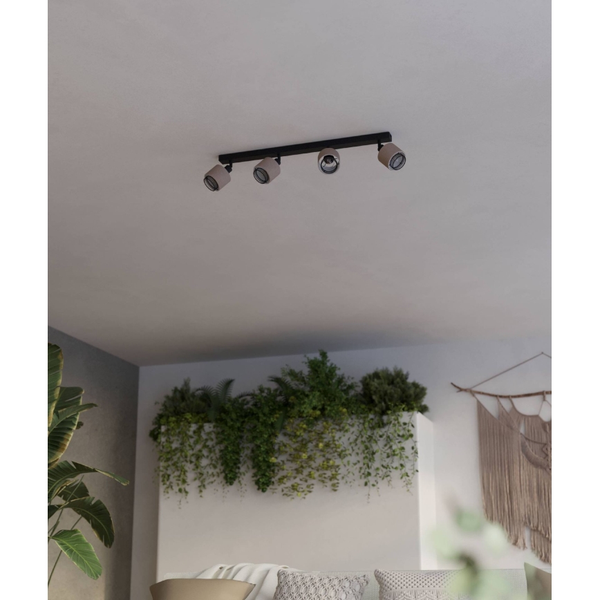 Eglo - Точковий світильник 4xE14/40W/230V чорний/бежевий