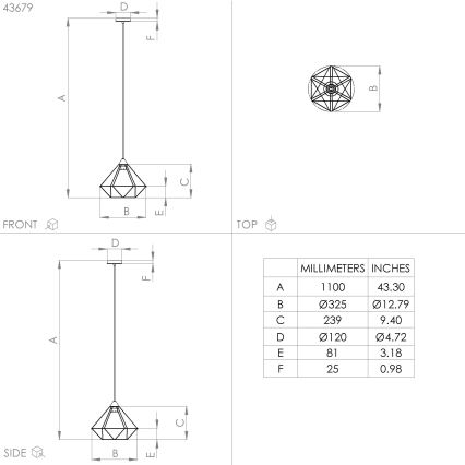 Eglo - Люстра на тросе 1xE27/60W/230V ⌀ 32,5 см