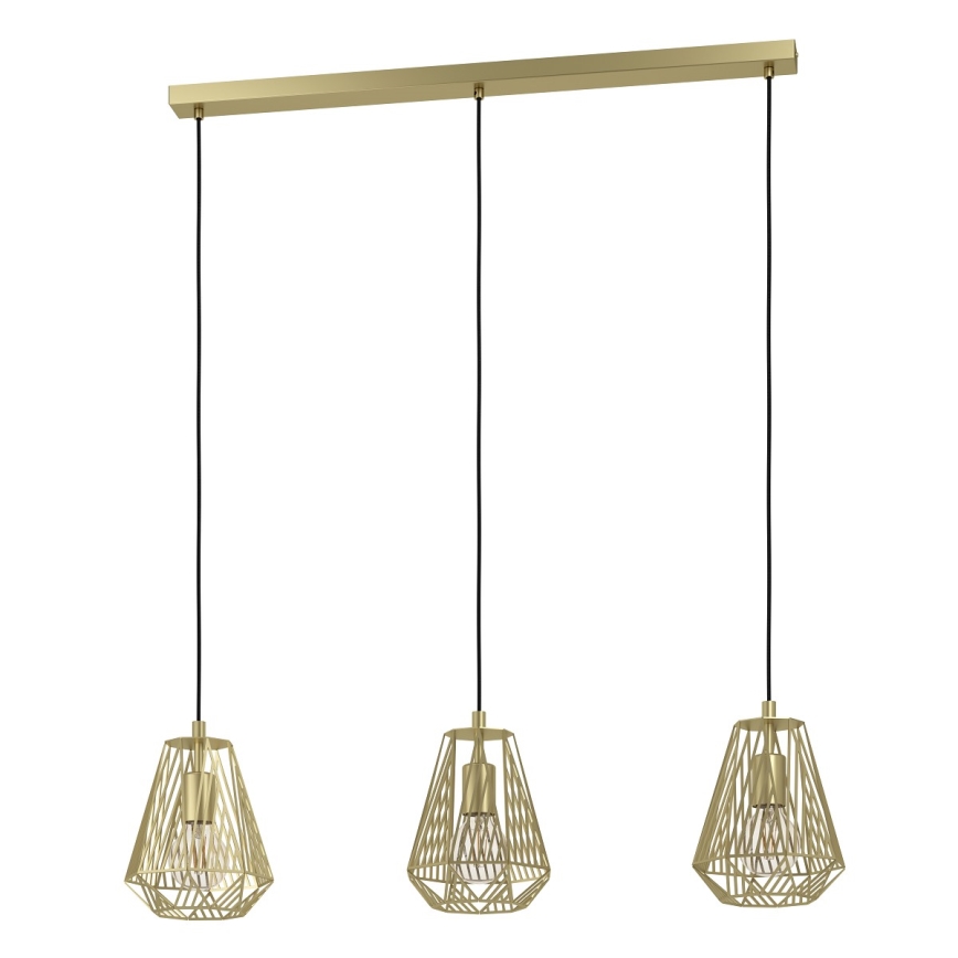 Eglo - Люстра на тросе 3xE27/40W/230V золотая