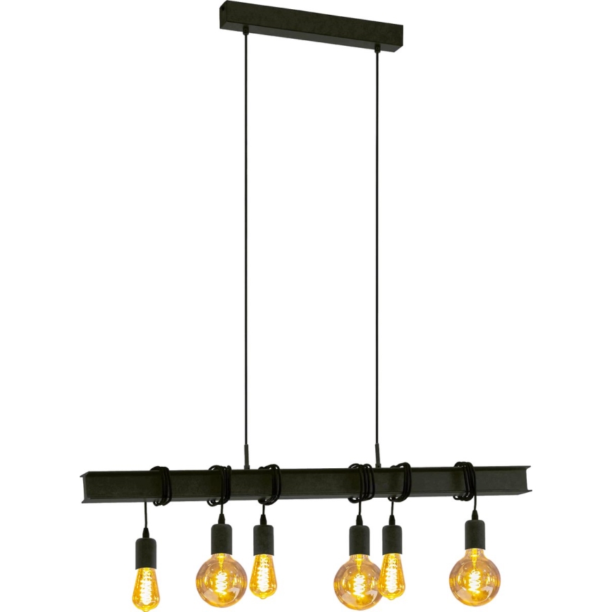 Eglo 43712 - Підвісна люстра TOWNSHEND 6xE27/60W/230V чорний