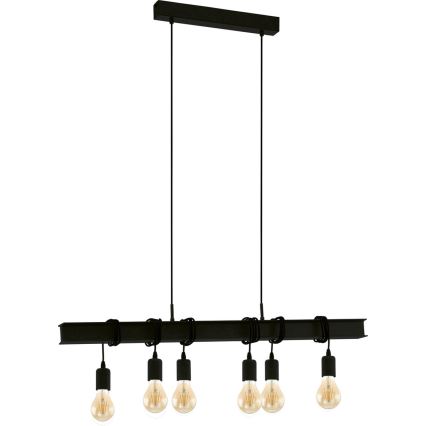 Eglo 43712 - Подвесная люстра TOWNSHEND 6xE27/60W/230V черный