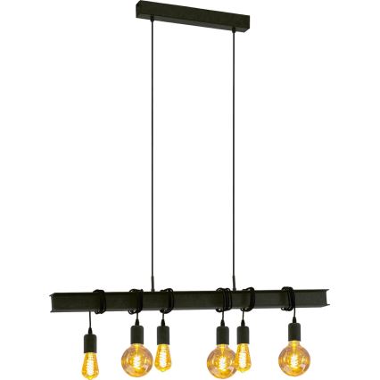 Eglo 43712 - Подвесная люстра TOWNSHEND 6xE27/60W/230V черный