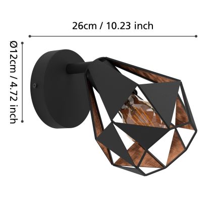 Eglo - Настенный точечный светильник 1xE27/40W/230V