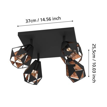 Eglo - Точечный светильник 4xE27/40W/230V