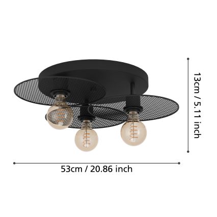 Eglo - Потолочный светильник 3xE27/40W/230V