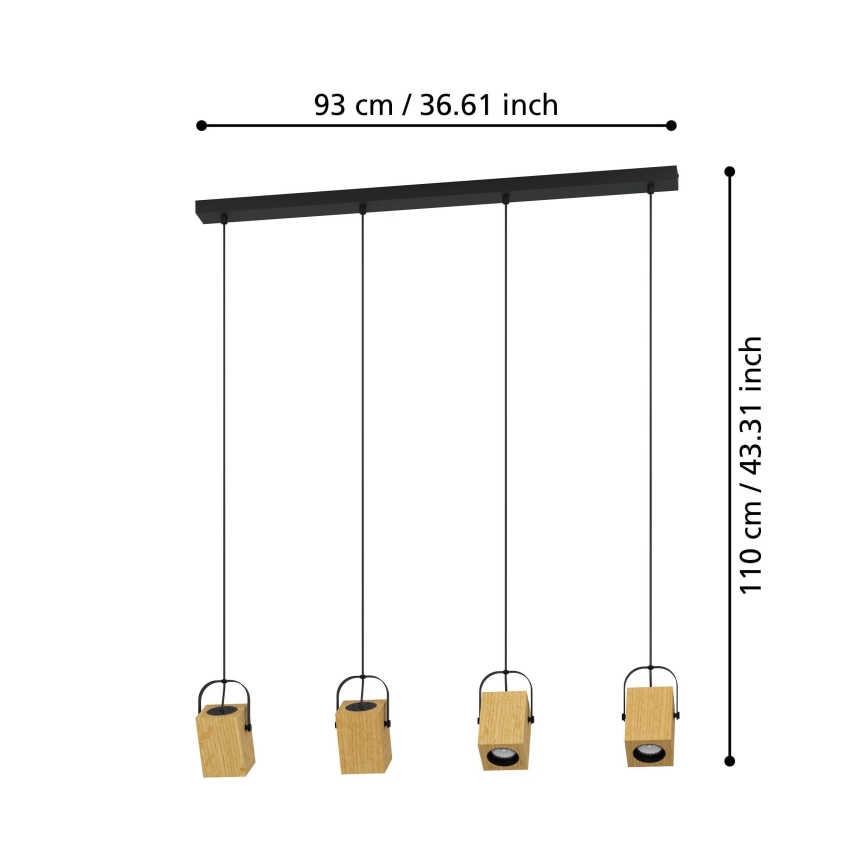 Eglo - Светодиодная подвесная люстра 4xGU10/3W/230V