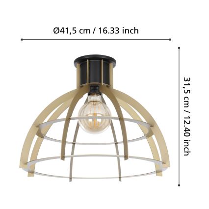 Eglo - Потолочный светильник 1xE27/40W/230V золотистый