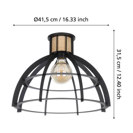 Eglo - Стельовий світильник 1xE27/40W/230V чорний