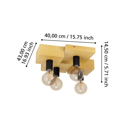 Eglo - Потолочный светильник 4xE27/40W/230V