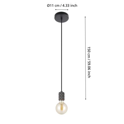 Eglo - Подвесная люстра 1xE27/40W/230V черная