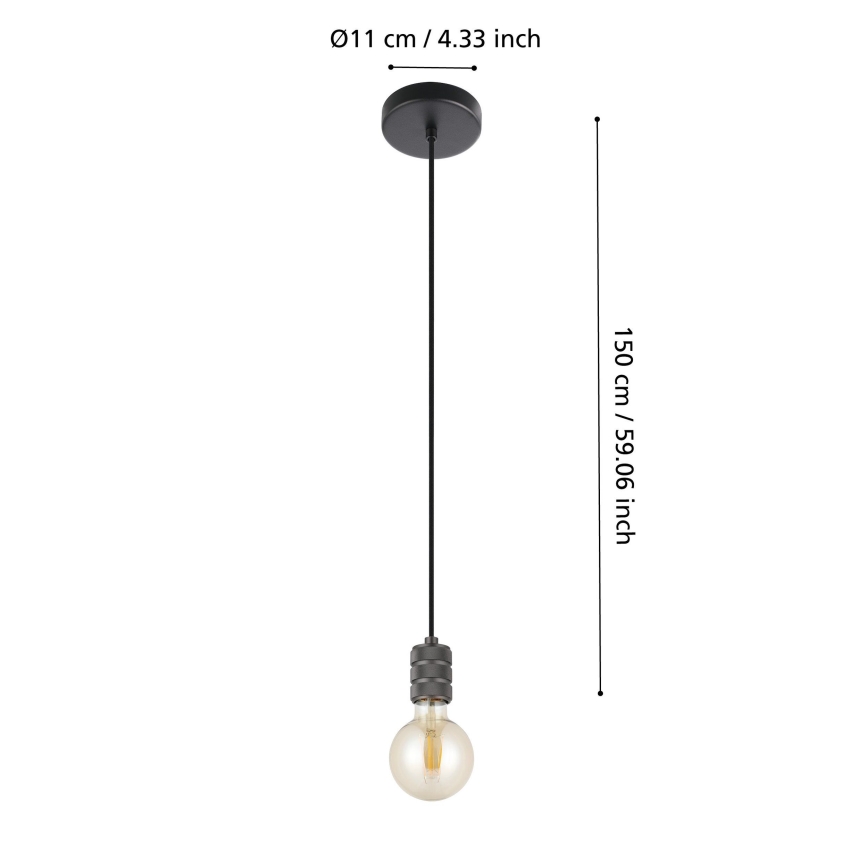 Eglo - Подвесная люстра 1xE27/40W/230V черная