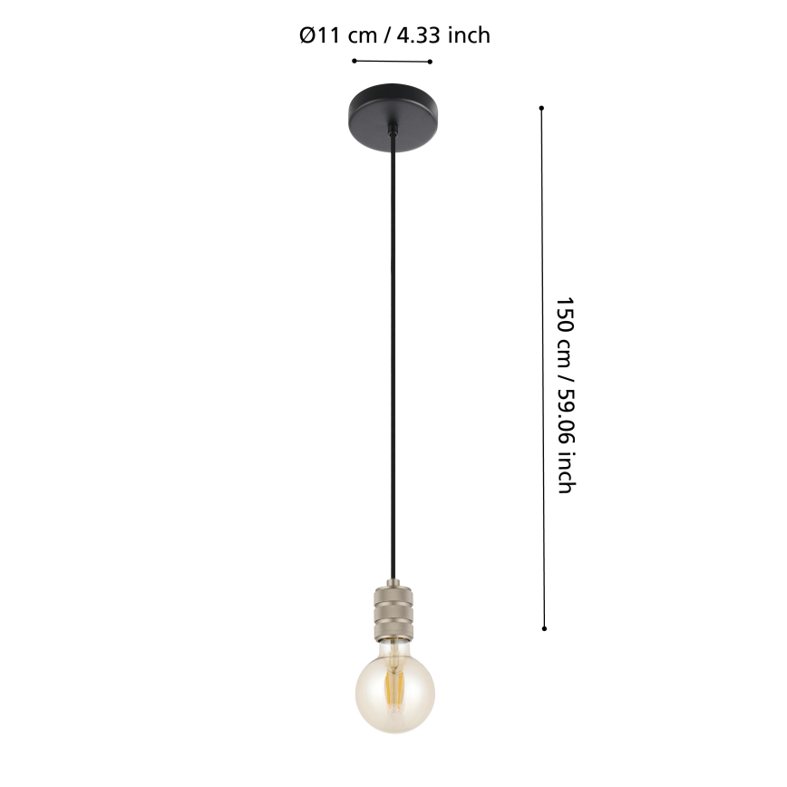 Eglo - Люстра на тросі 1xE27/40W/230V хром