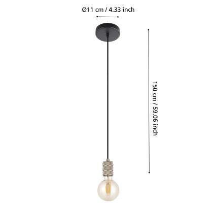 Eglo - Підвісна люстра 1xE27/40W/230V хром