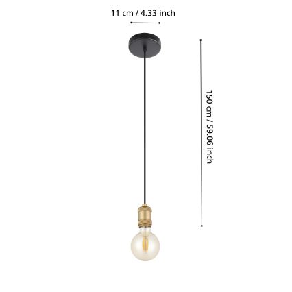 Eglo - Подвесная люстра 1xE27/40W/230V золотая