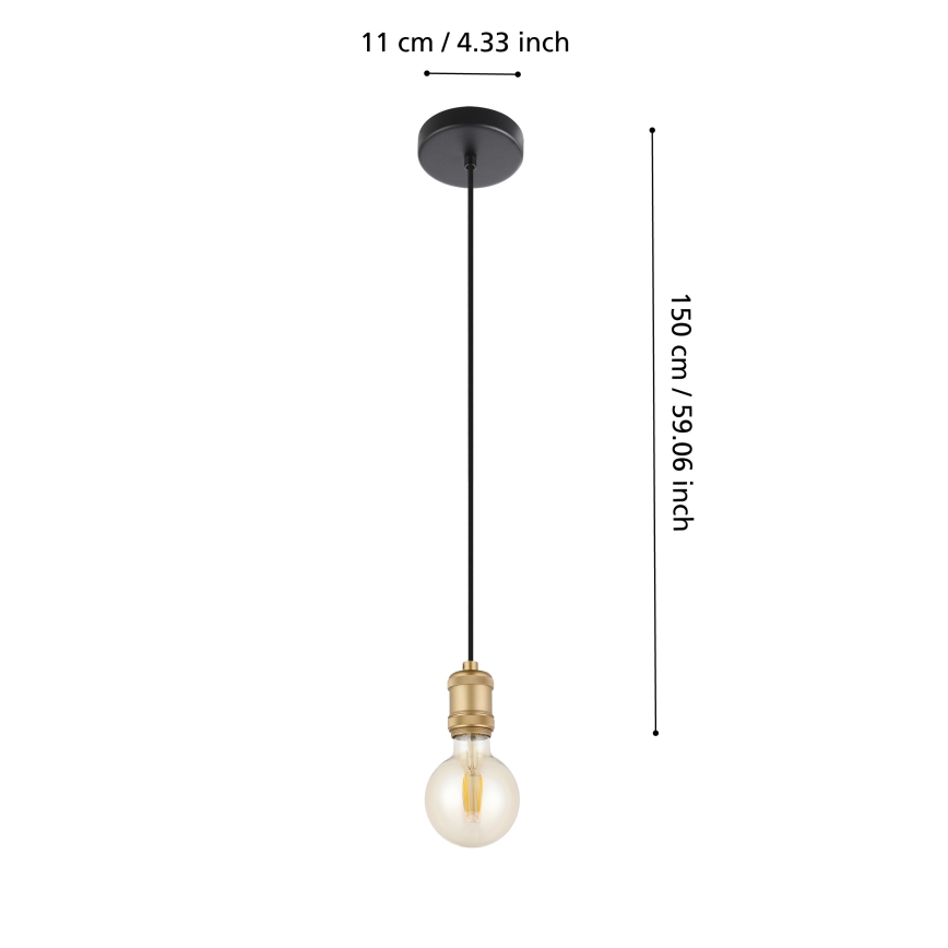 Eglo - Подвесная люстра 1xE27/40W/230V золотая