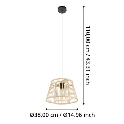 Eglo 43852 - Подвесная люстра HYKEHAM 1xE27/40W/230V