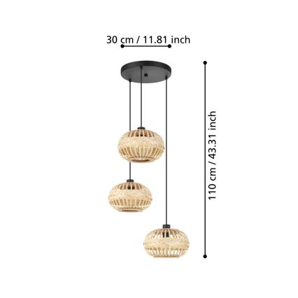 Eglo - Подвесная люстра 3xE27/40W/230V диаметр 48 см