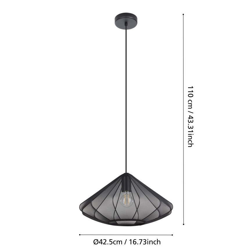 Eglo - Подвесная люстра 1xE27/40W/230V диаметр 42,5 см черный