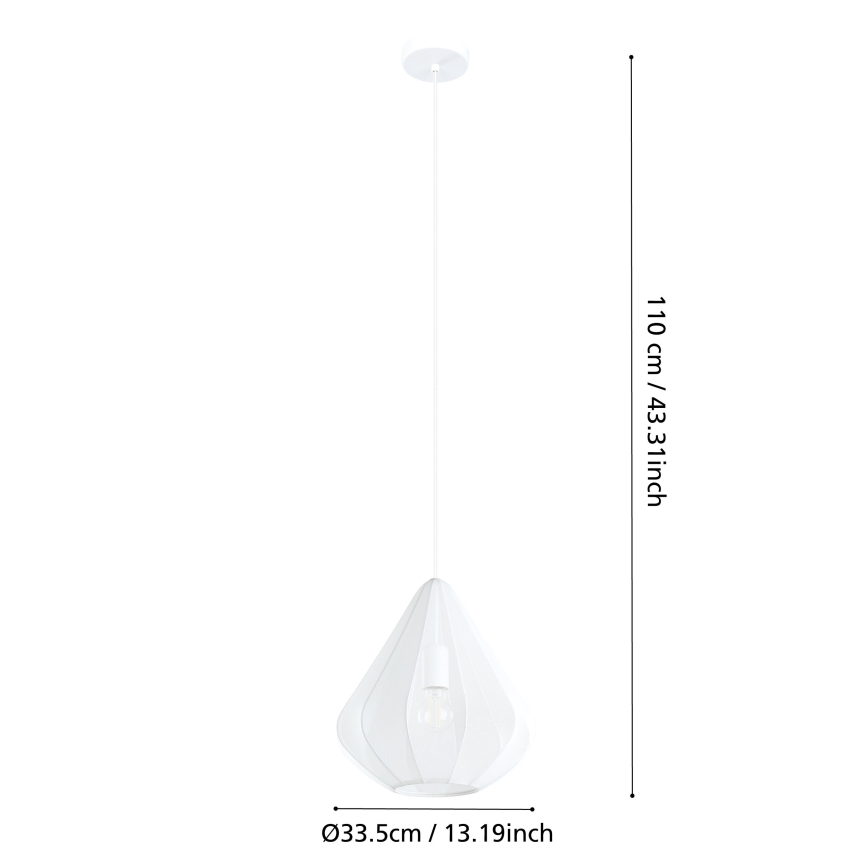 Eglo - Підвісна люстра 1xE27/40W/230V діаметр 33,5 см білий