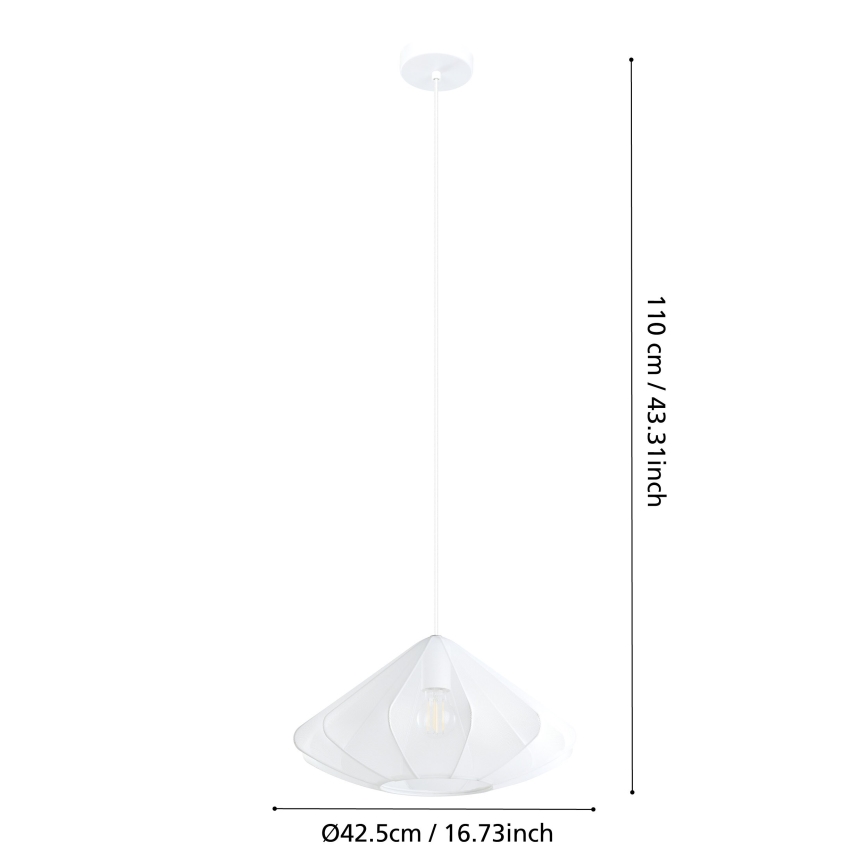 Eglo - Підвісна люстра 1xE27/40W/230V діаметр 42,5 см білий