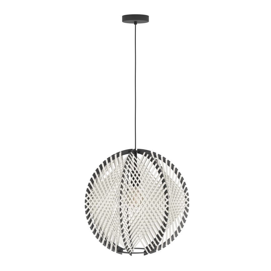 Eglo - Подвесная люстра 1xE27/40W/230V диаметр 48 см белый/черный