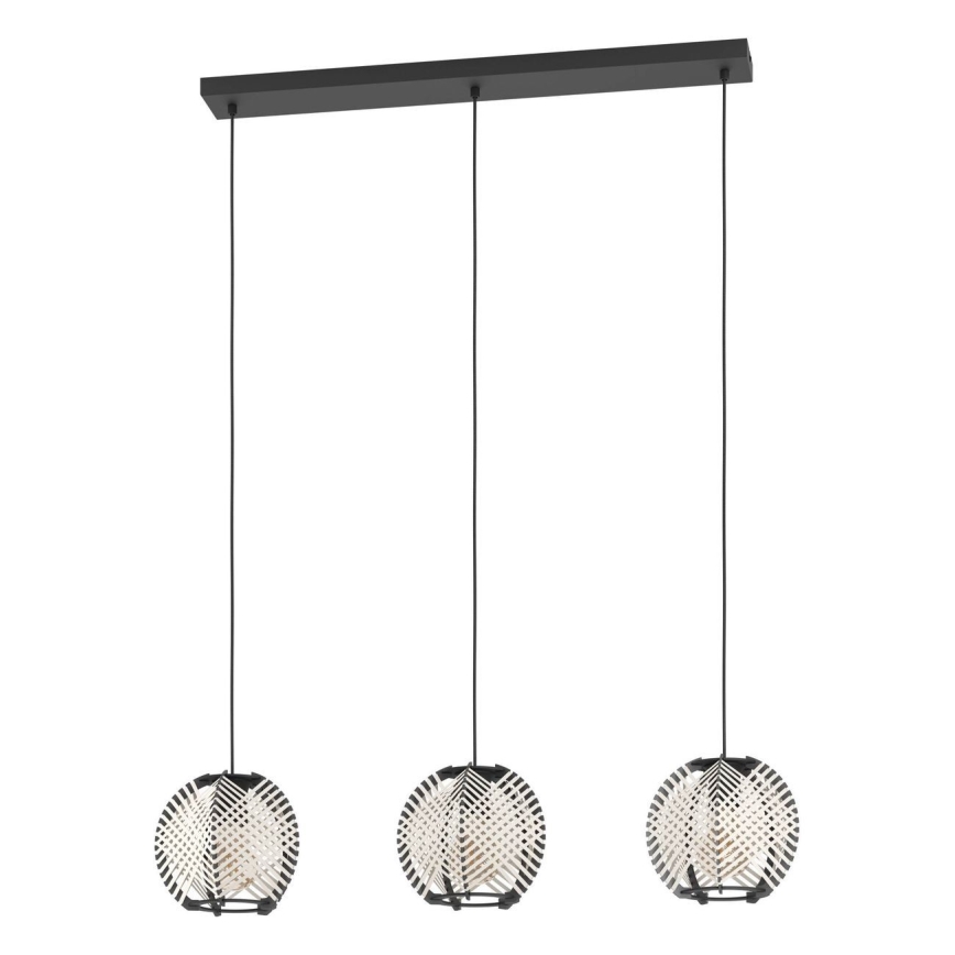 Eglo - Подвесная люстра 3xE27/40W/230V белый/черный