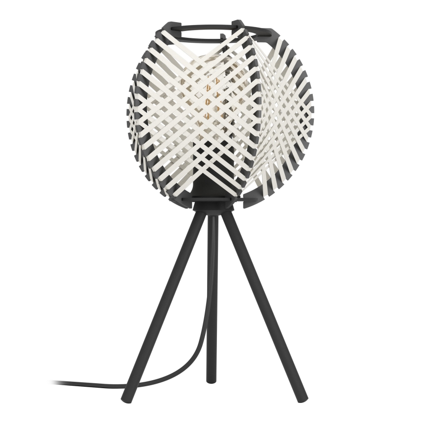 Eglo - Настільна лампа 1xE27/40W/230V білий/чорний
