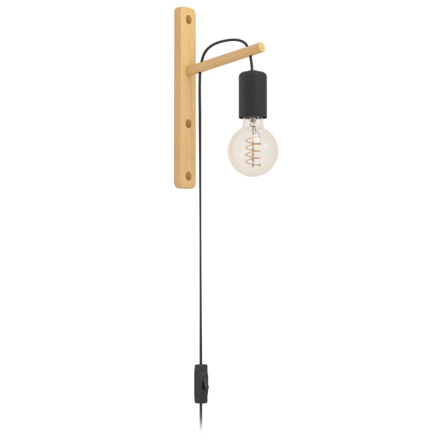Eglo - Настенный светильник 1xE27/10W/230V каучуковое дерево коричневый/черный