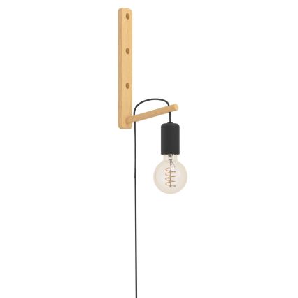 Eglo - Настенный светильник 1xE27/10W/230V каучуковое дерево коричневый/черный