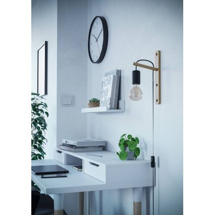 Eglo - Настенный светильник 1xE27/10W/230V каучуковое дерево коричневый/черный