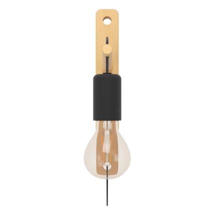 Eglo - Настінний світильник 1xE27/10W/230V каучукове дерево коричневий/чорний