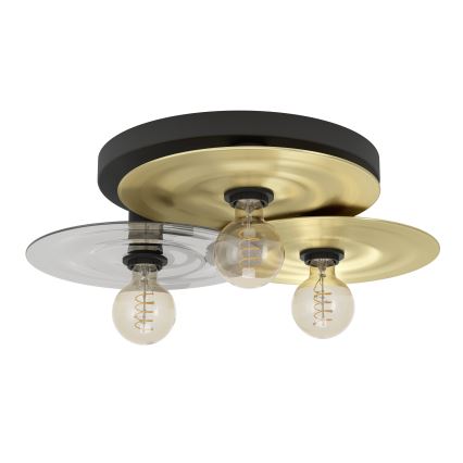 Eglo - Потолочный светильник 3xE27/40W/230V золотистый/черный