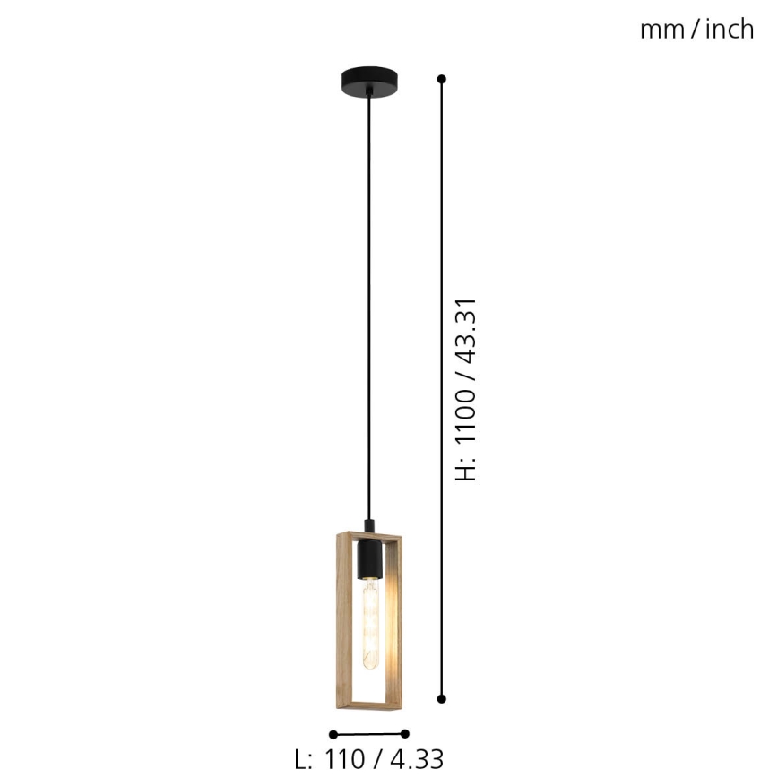 Eglo - Підвісна люстра 1xE27/60W/230V - FSC сертифіковано